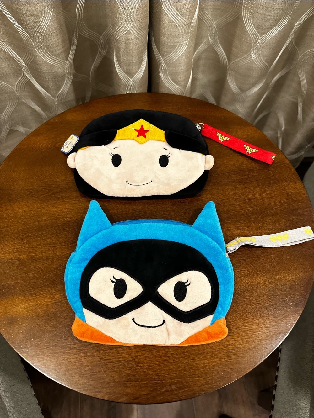 Hallmark Itty Bittys Wonder Woman & Bat Girl Plush Zipper Pouches